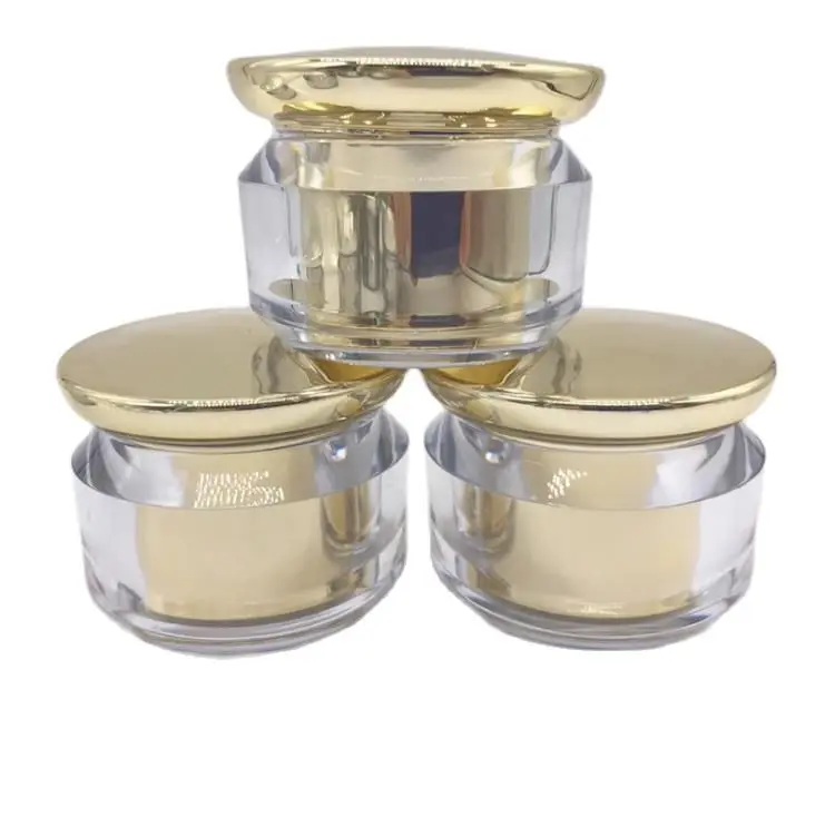 10 г Блестящая Серебристая/Золотистая пластиковая Акриловая банка для крема