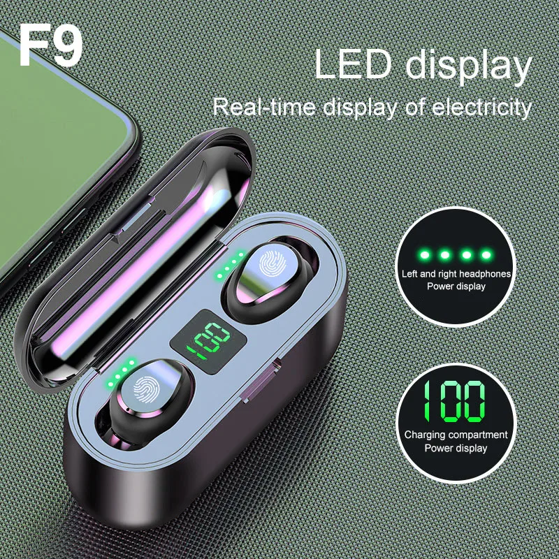 F9 Pro Max M12 1500 2000 mAh Наушники Беспроводные Новые TWS Bluetooth для Android iphone True Wireless BT V5.0 |