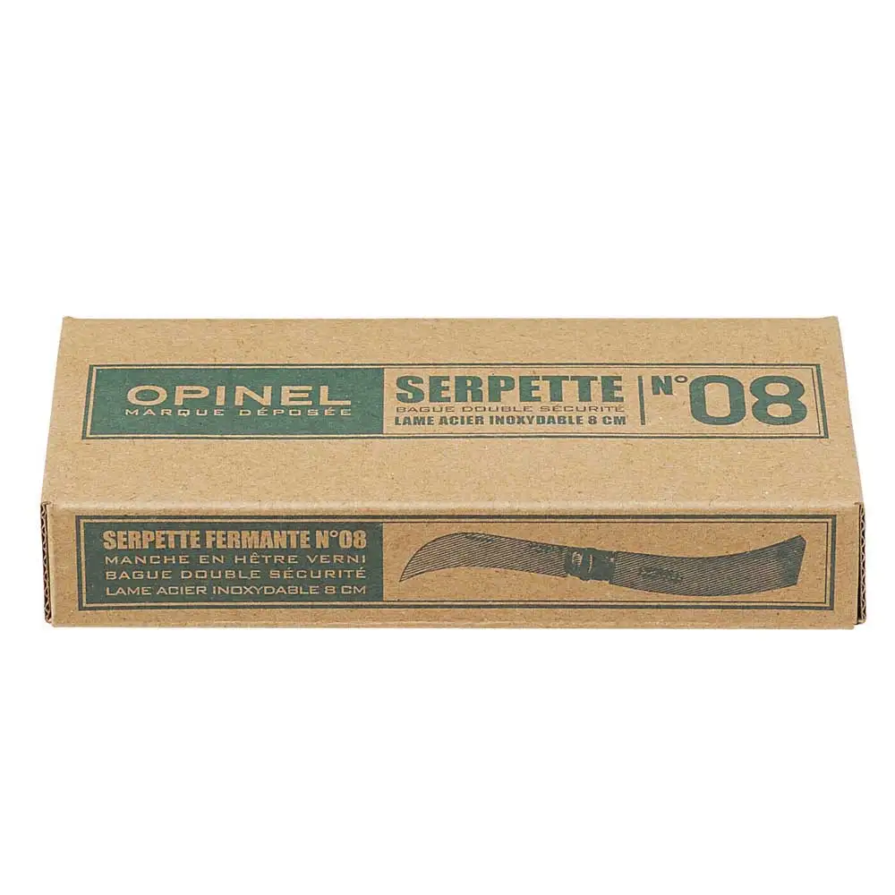 

Opinel No 8 Inox Beech Wooden Handle Stainless Steel Garden Knife Pruning Folding Virobloc Security Lock Ergonomic Pocketknife