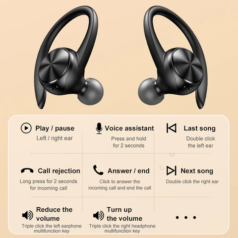 Спортивные Bluetooth-наушники с заушным крючком
