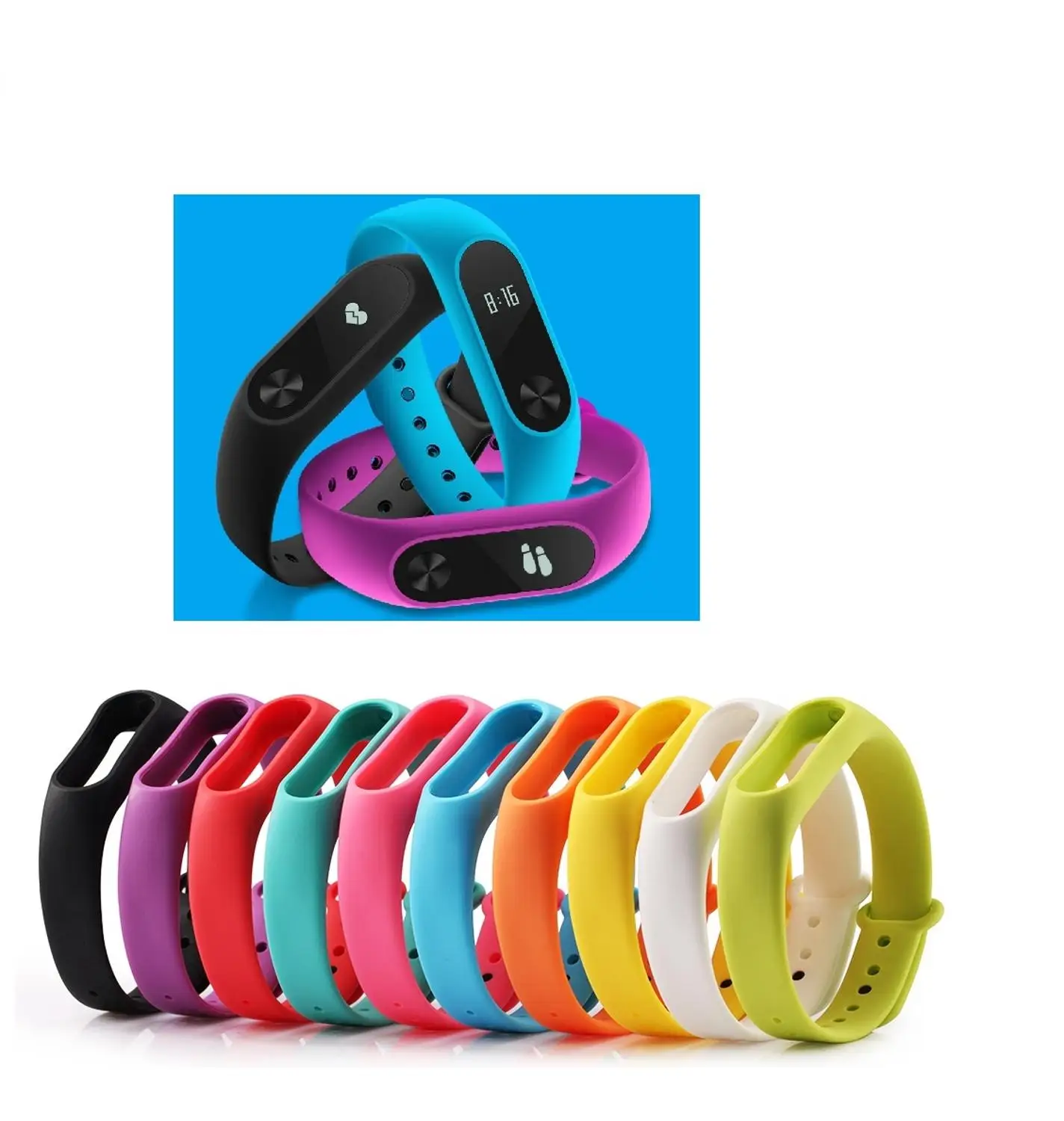 Xiaomi Mi Band 2 Корея силикон кайлыш аклылы билеклик кордон|Смарт-аксессуары| |