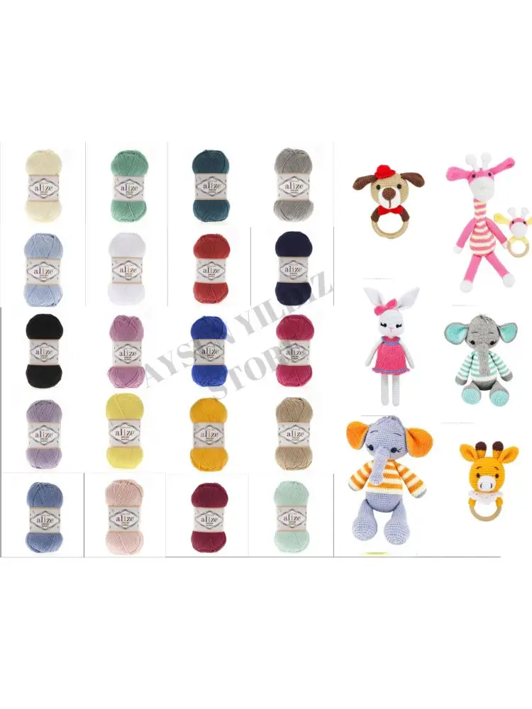 Нить 1 упаковка (5 шариков) вата Золотой хобби: фисташки зеленые амигуруми цвет