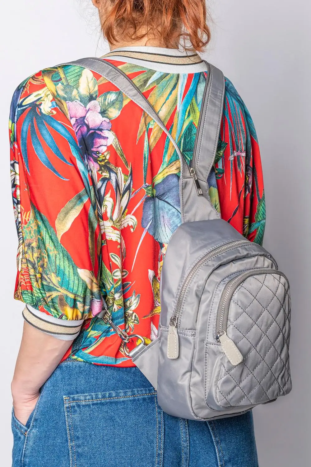 comprar Mochila Feminina, Detalhe De Tecido Acolchoado Bolsa Feminina, Mochila De Detalhe De Zíper Feminino Casual