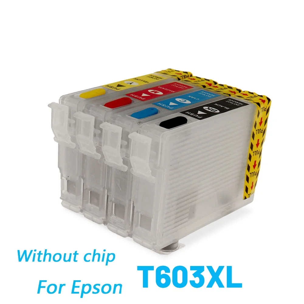 Cartouche d'encre rechargeable T603 603XL  sans puce  pour Epson WF-2810 WF-2830 WF-2835 XP-2100