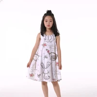 girls summer dress cartoon printed sweater childrens clothing 2022 new casual floral cartoon dress baby clothes 4 14years