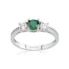 Драгоценный камень Valori Jewels 0,82 карат, круглый зеленый и белый цирконий, с родиевым покрытием, искусственное серебро