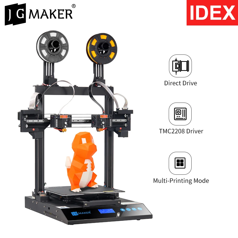 

JGMAKER Artist D Large Independent Dual Extruder 3D Printer Easy Assembly 32bit Motherboard TMC2208 Magnetic Build Plate