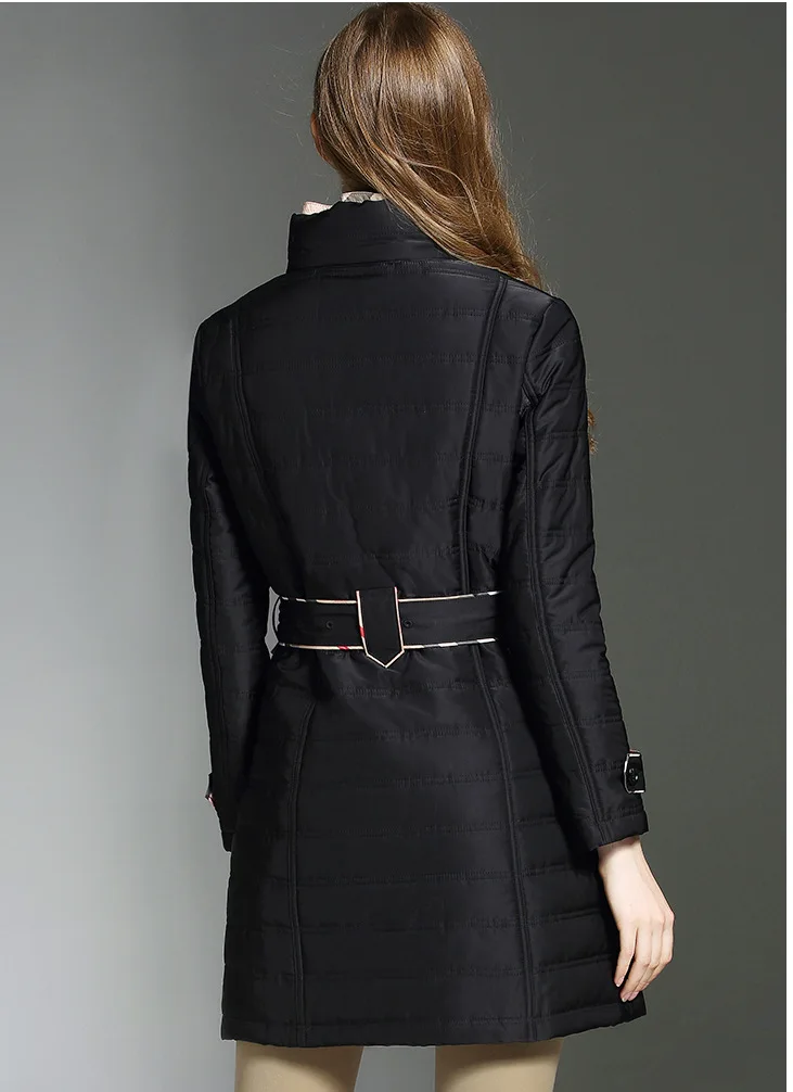 

Obrix Sweet Feminine Trendy Jacket Double Breasted Shortened Sleeve Casual Streetwear Pockets Belt A-Line Jacket for Women
