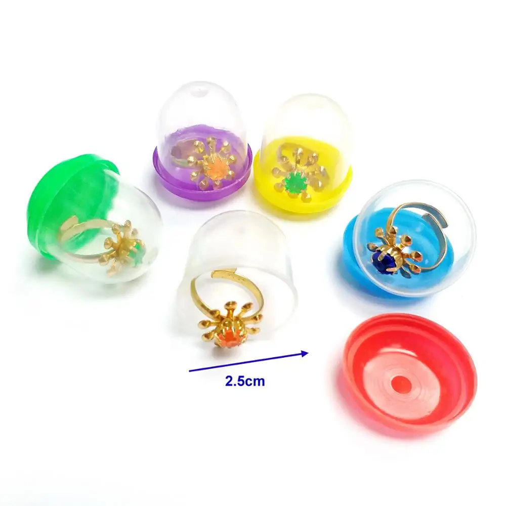 

500pcs 1" Capsule Filled With Golden Color 3D Flower Rings Brain Teaser Pinata Bag Filler Loot Toy Vending Favors Birthday Party