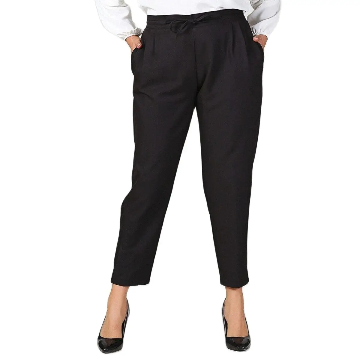 

2022 New Fashion TRAF Women Chic Office Wear Straight Pants Vintage High Waist Zipper Fly Straight Female Trousers