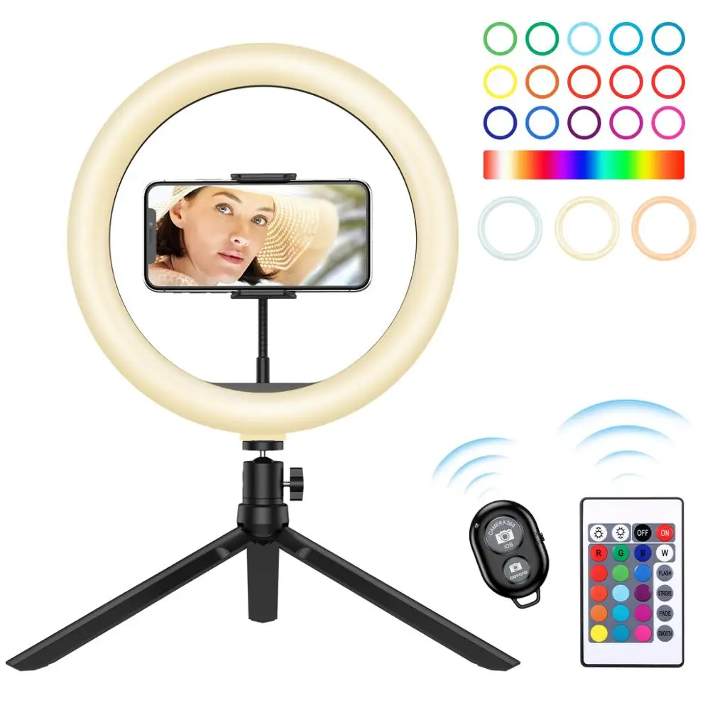 Кольцевой светильник светодиодный кольцевой с подставкой для штатива держатель