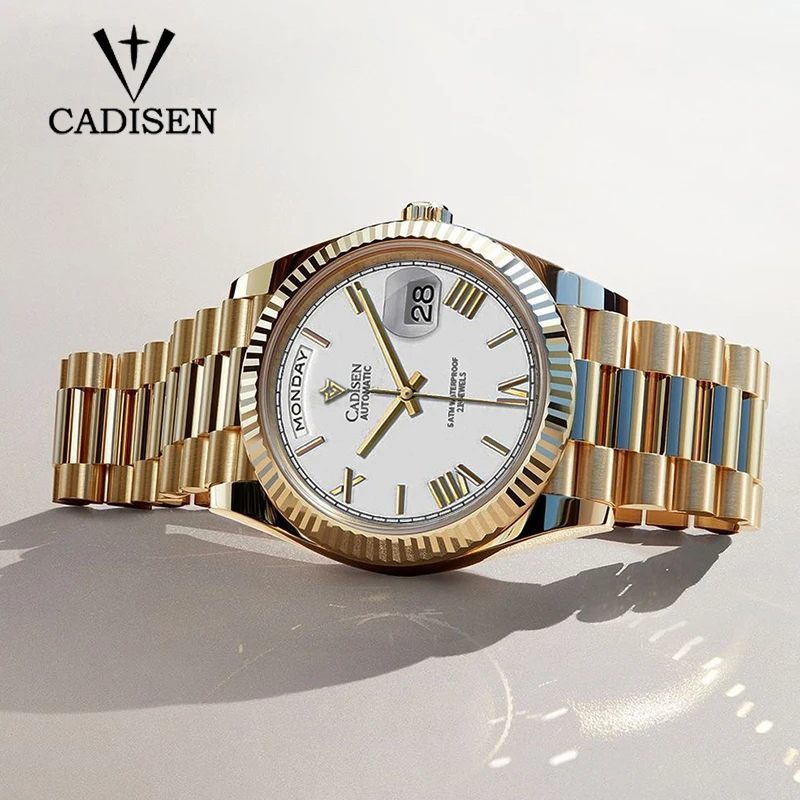 

2021 New CADISEN Top Luxury Brand Men's Automatic Watches Stainless Steel 100M Waterproof Men Mechanical Watch Relogio Masculino
