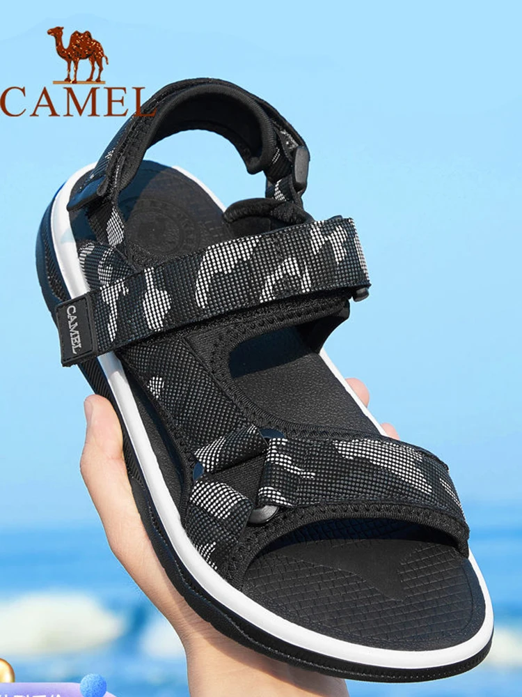 

Мужские легкие сандалии CAMEL в стиле Харадзюку, Нескользящие, камуфляжные, для пляжа, походов, рыбалки, летняя обувь