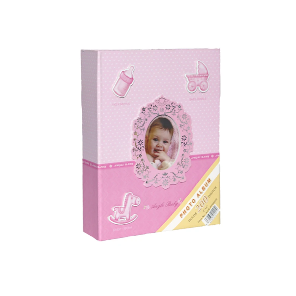 

Sara Baby Photo Album Blue Pink 10*15cm 4 x6inç 200 PCs Capacity Baby Souvenir Storage Memory Book