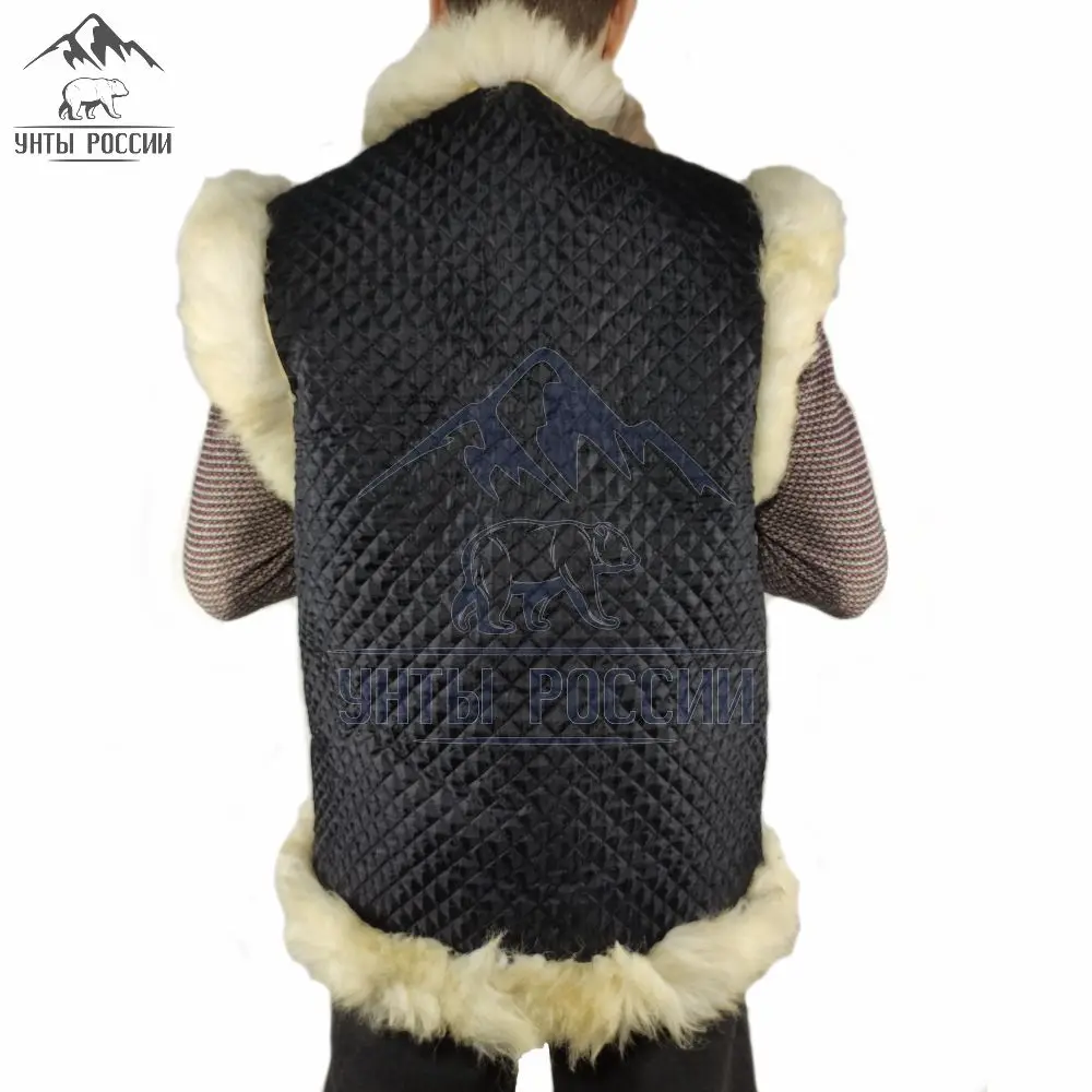 Жилет из цельной овчины натуральный безрукавка меховая |