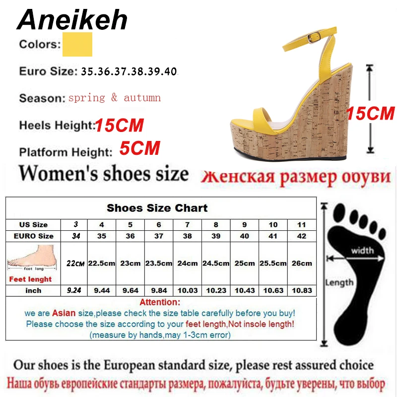 Aneikeh/Модная обувь; женские босоножки на танкетке с открытым носком; сандалии-гладиаторы с вырезами на очень высоком каблуке с ремешком на щиколотке; Летняя обувь на каблуке