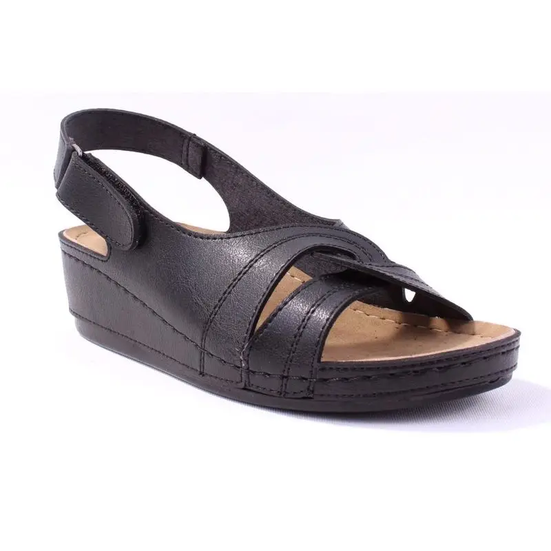 

Orthopedic Women Black Sandals New Summer Shoes Woman Plus Heels Sandals Casual Platform Shoes