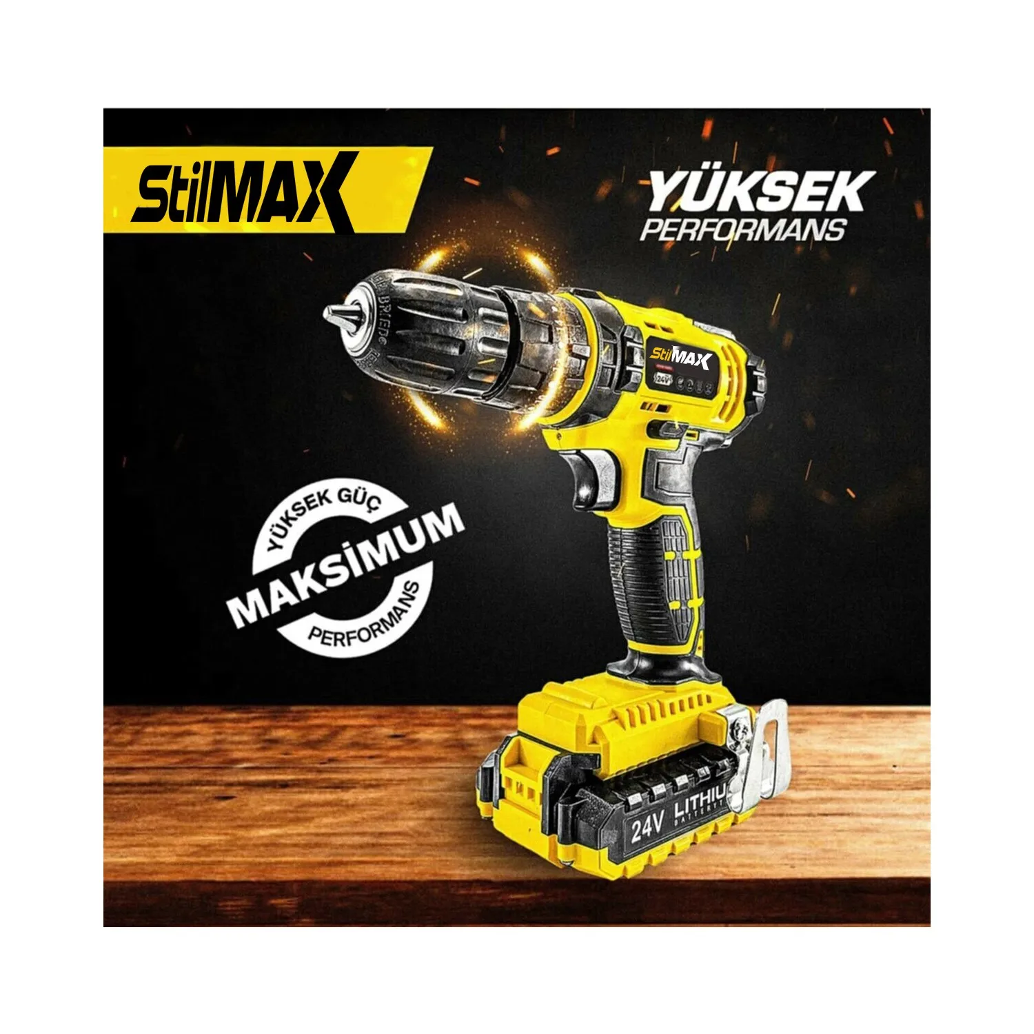 Cordless Hammer drill 24V + 24 parça2 speed electric torque 1.5Ah lithium battery screwdriver power tools | Инструменты