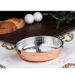sahan pan copper skillet traditional turkish egg omelette frying cooking cook made turkey fryer pot with brass handles non stick free global shipping