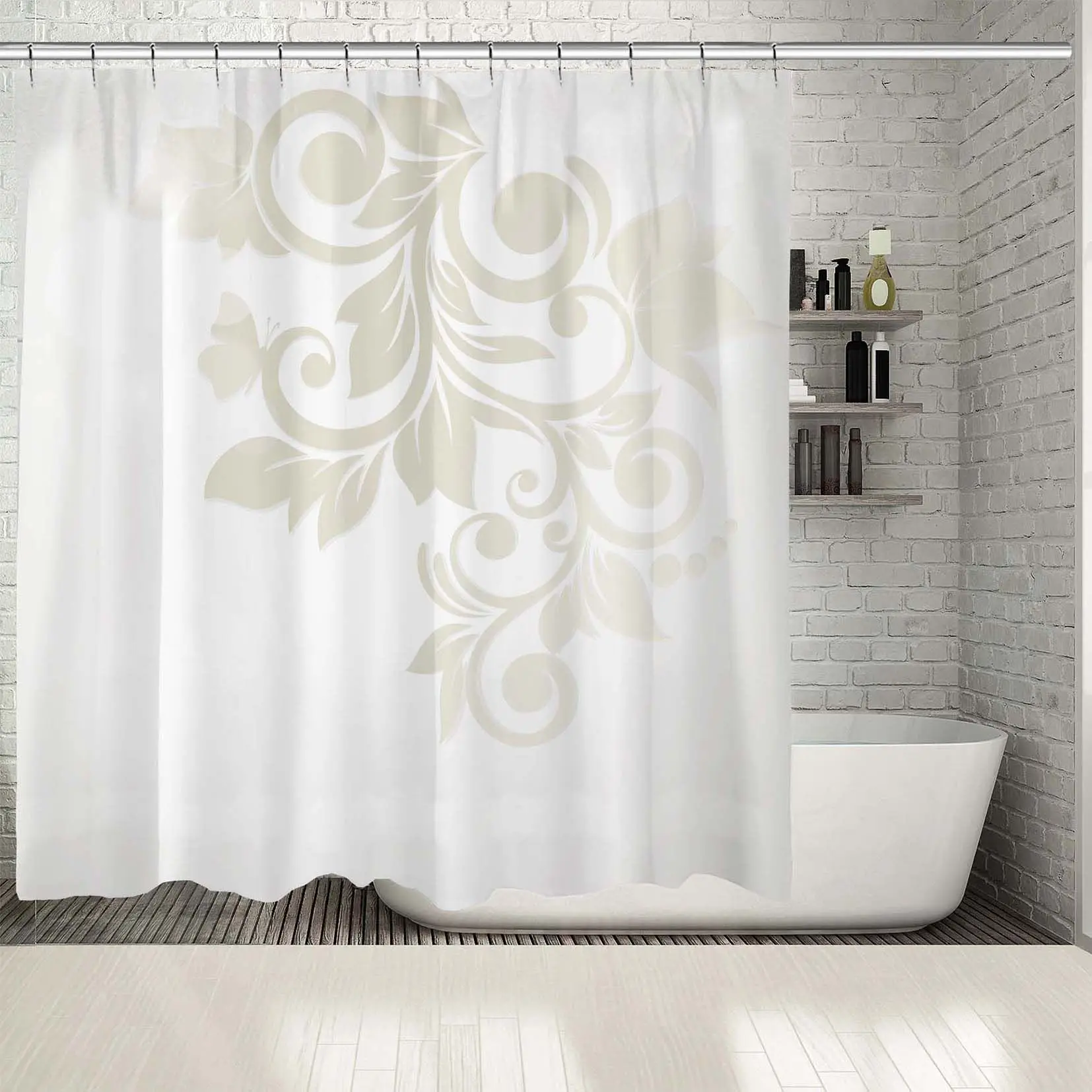 Занавеска для душа с цветочным узором классическое украшение винтажный