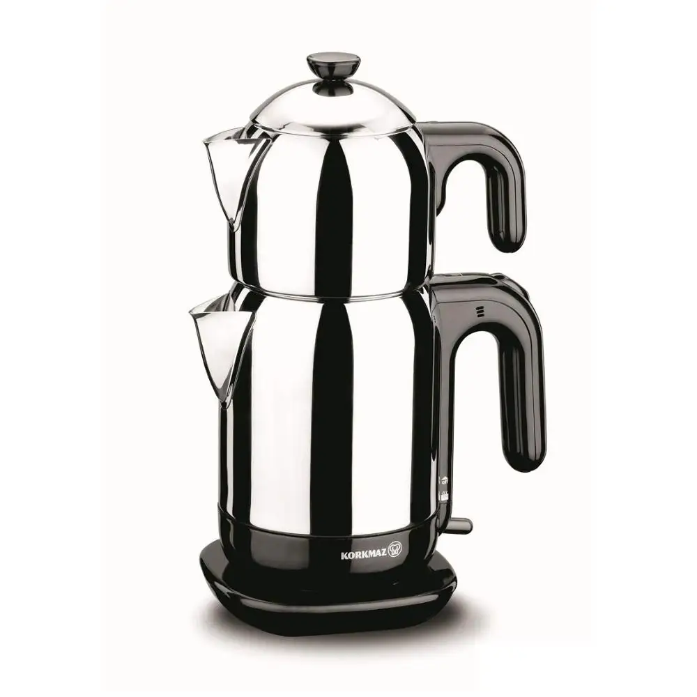 

Korkmaz A369 Inox 1600W Steel Tea Machine Turkish Electric Teapot, Tea Kettle Machine Maker, Samovari Turkish Tea Maker, Tea Urn