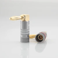 high quality 8pcs audiocrast bl837g right angle 4mm banana plug audio speaker cable connector screw