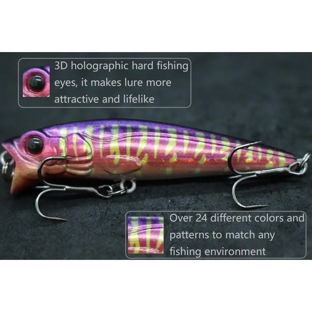 Приманка wLure 7 5 см 9 г Topwater Popper для ходьбы зигзаг поплавок-приманка 3D жесткая