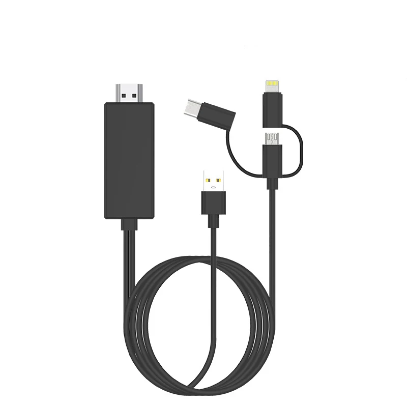 Кабель HDTV 3 в 1 адаптер OTG-HDMI Lightning/4K для IOS Android Micro USB Type-C | Электроника