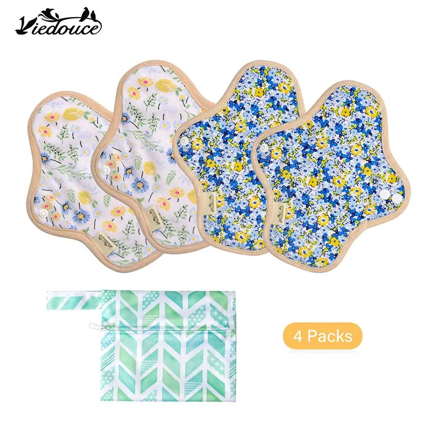 

Viedouce waterproof reusable menstrual pads maternity menstral useable reuseable cotton sanitary cloth nursing pads underpads