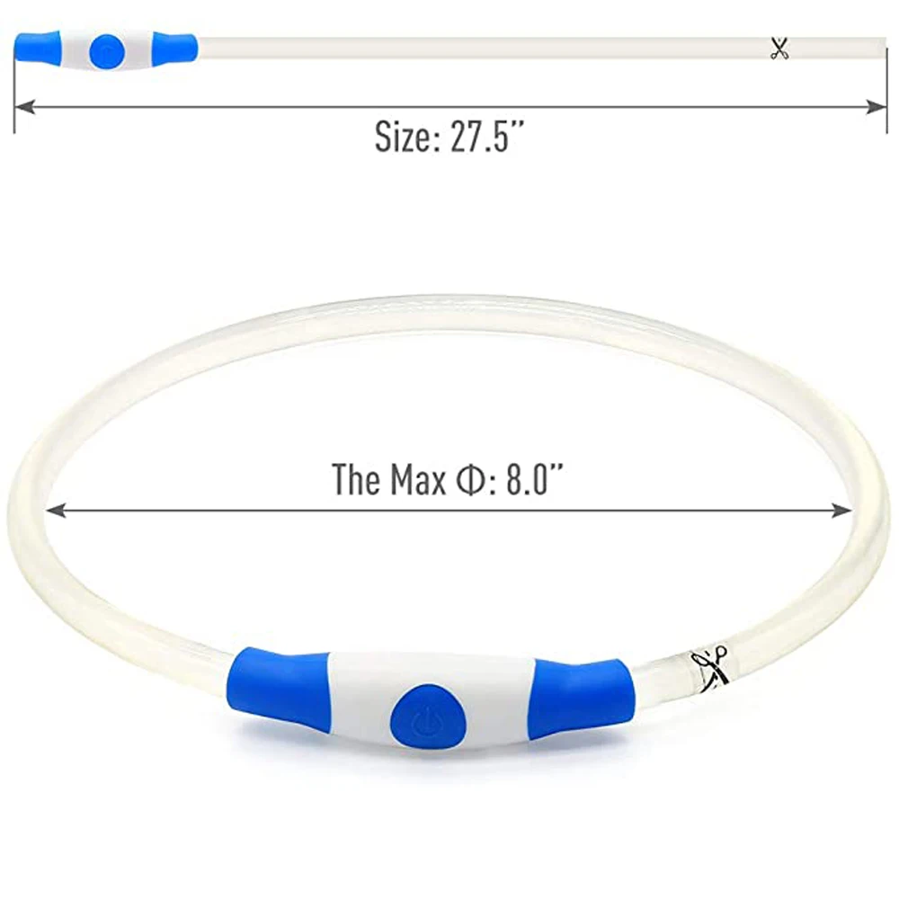 

Pet Flashing Collar USB Rechargeable Glowing Necklace Safety Collar Light Up Collars for Night Walking Electric Dog Collar Neon