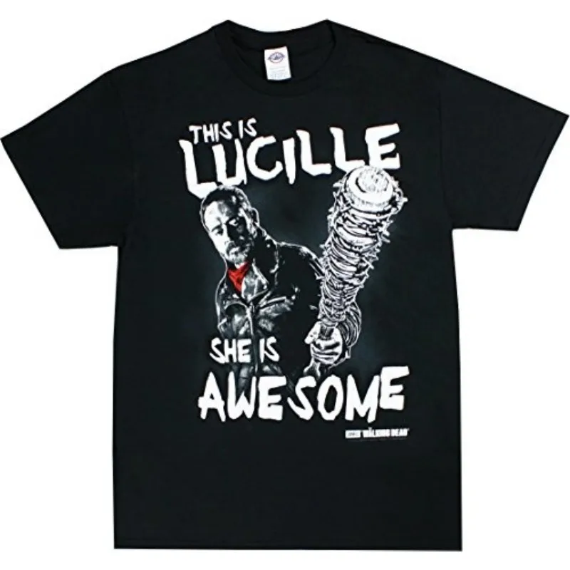 

Hot Sale Fashion Men's T-Shirt Men Funny T-shirt The Walking Dead Men's This Is Lucille She Is Awesome T-shirt