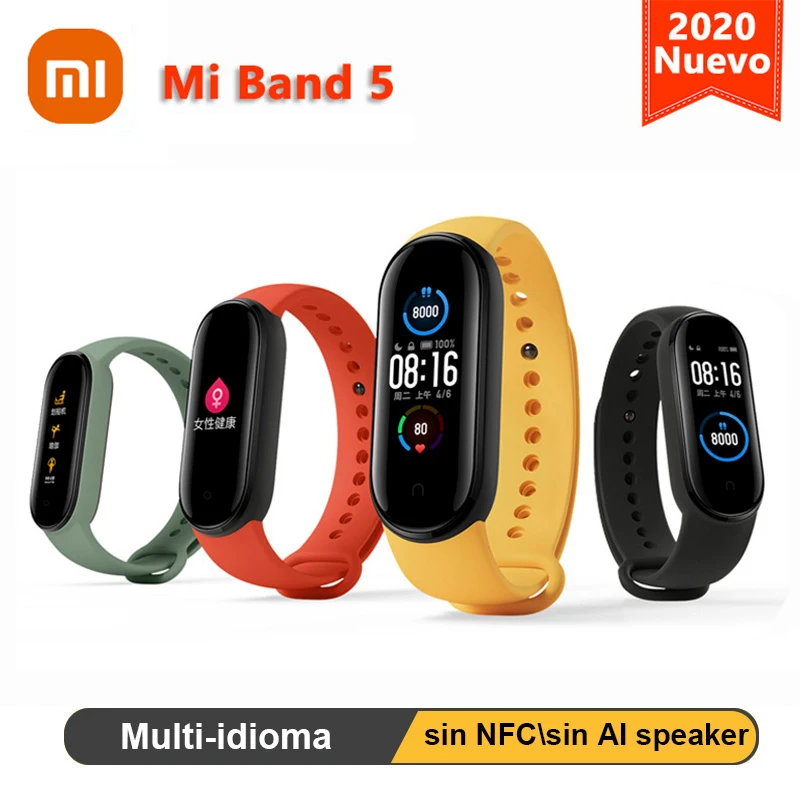 Глобальная Версия смарт-браслет Xiaomi Mi Band 5 спортивный трекер с AMOLED экраном