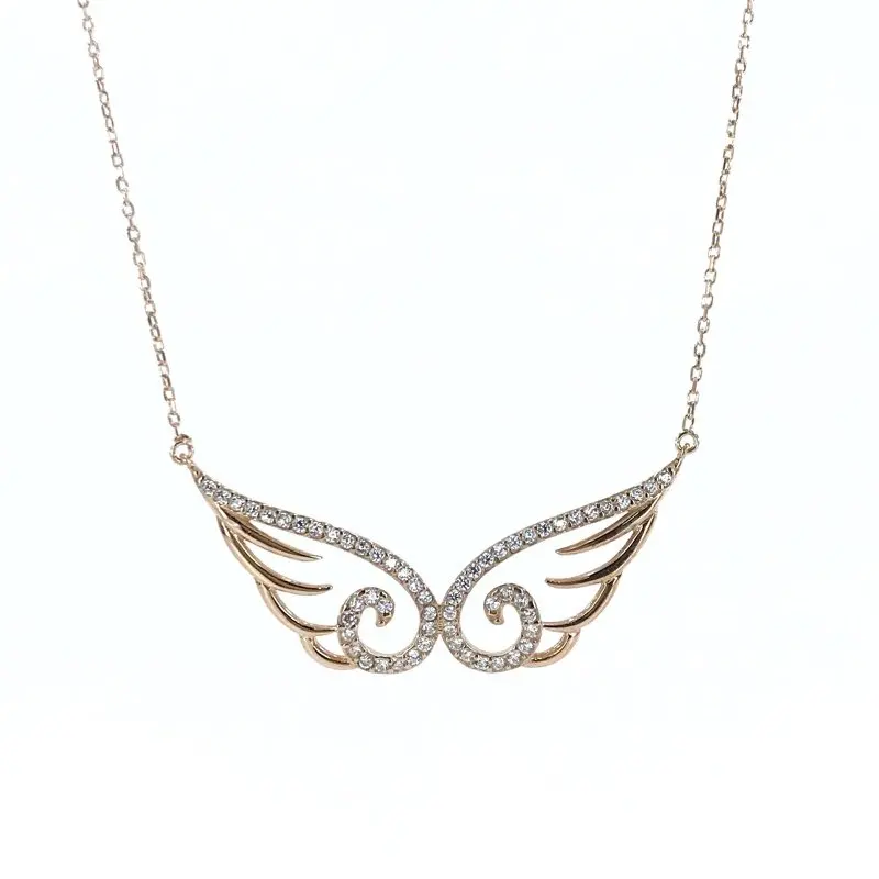 Italian Design Mikail'in Wing Angel Angel Silver Necklace
