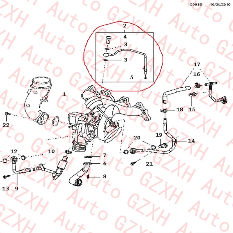 4S Турбокомпрессор Для возврата воды и охлаждающей жидкости для двигателя Chevrolet