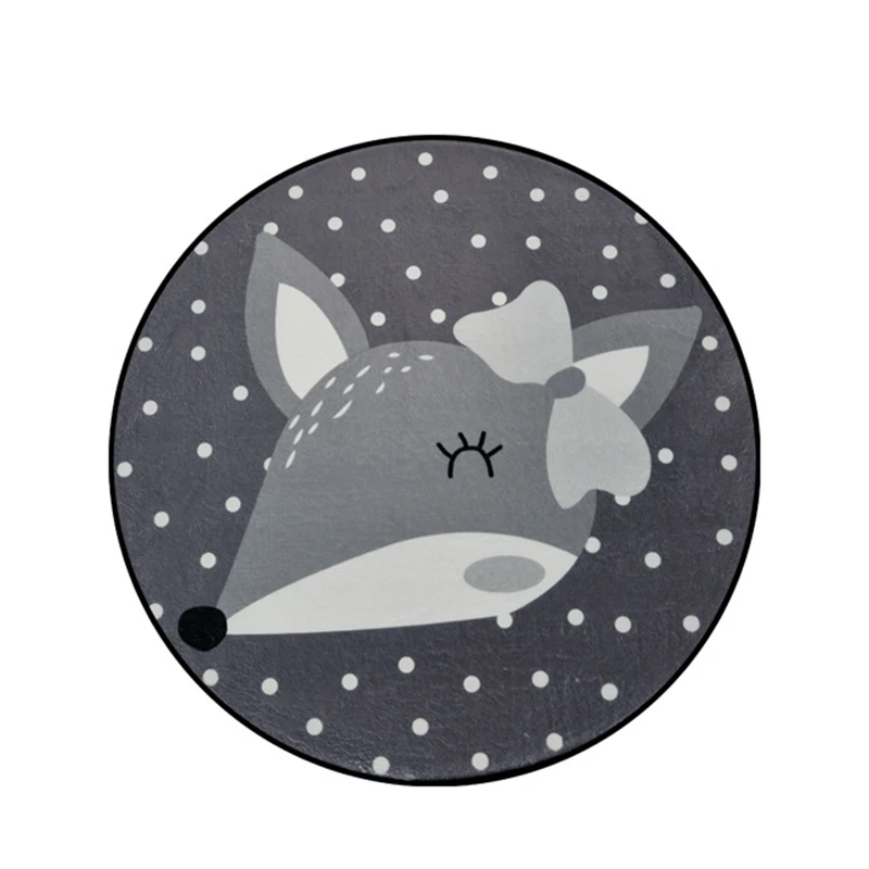 

Dream Krain Carpet Living Room Cartoon Rugs Grey Cute Round Carpet Decor Floor Mat Carpets for Modern Kids Room Bedroom Carpet