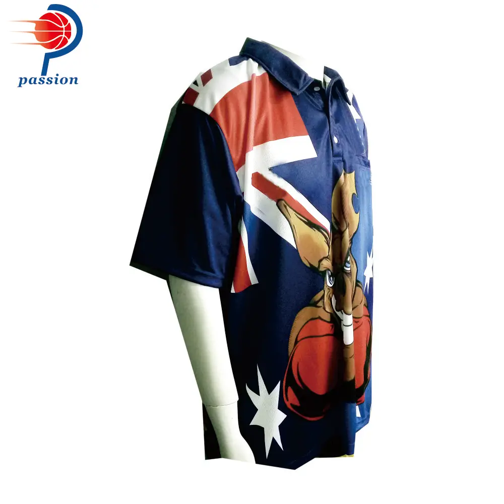 Высокое качество популярный дизайн сублимированный кенгуру бокса Aussie рубашки