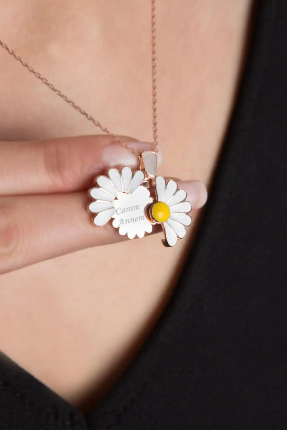 Ожерелье Маргаритка 925 пробы Серебряное ожерелье женское колье на Хэллоуин для