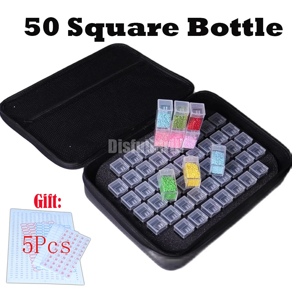 

New 50 Grids High Capacity Multipurpose Shockproof Bag Diamond Painting Accessories Container Case Diamond Mosaic Organizer Box