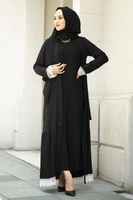 new season women abaya kaftan dubai arab muslim islamic fashion turkish quality modest fashion winter autumn islamic clothing