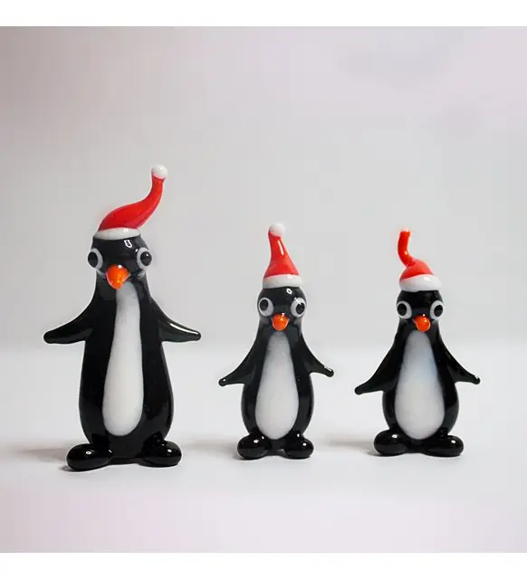 

Christmas Penguin 3 Pieces Glass Trinket
