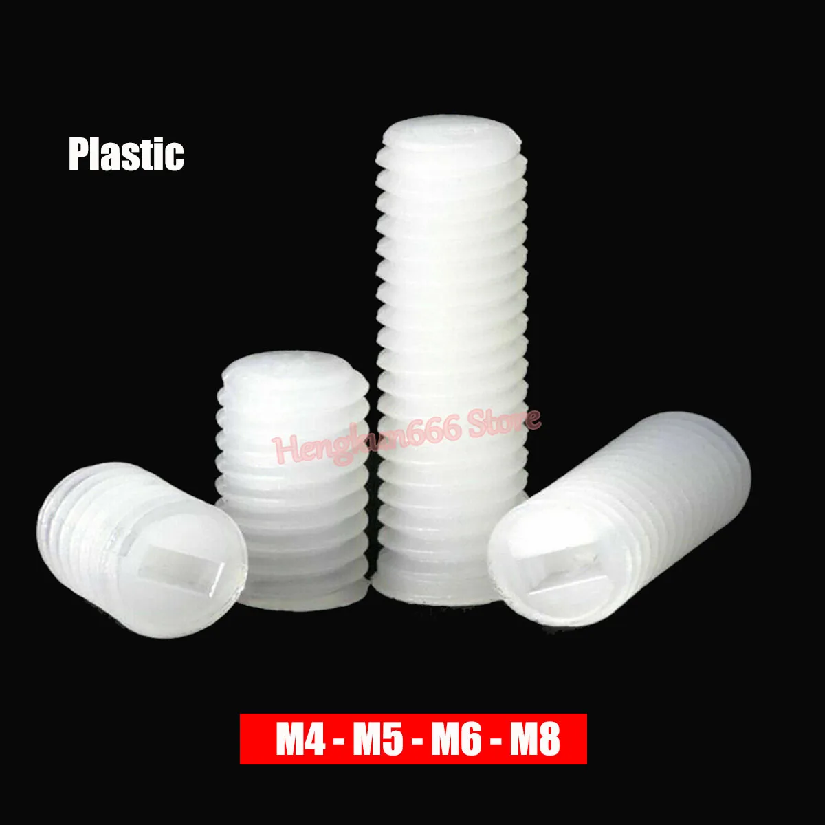 

2/5/10/20pcs M4 M5 M6 M8 White Nylon Plastic Grub Screws Slotted Flat Point End No Head Headless Set Screw Metric Thread