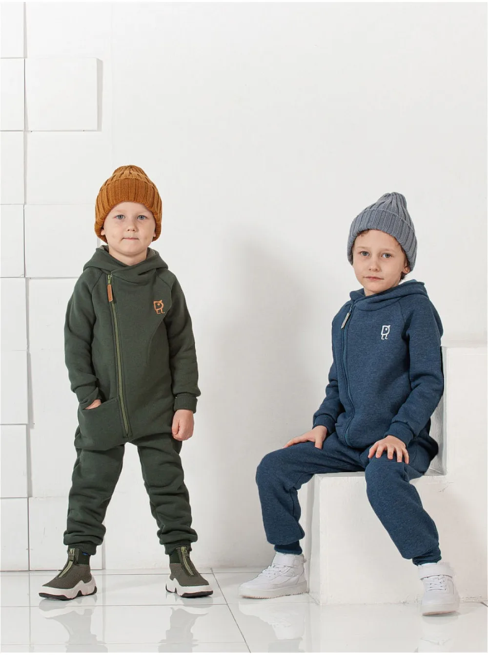 Комбинезон футер с начесом MamiDreams хаки |