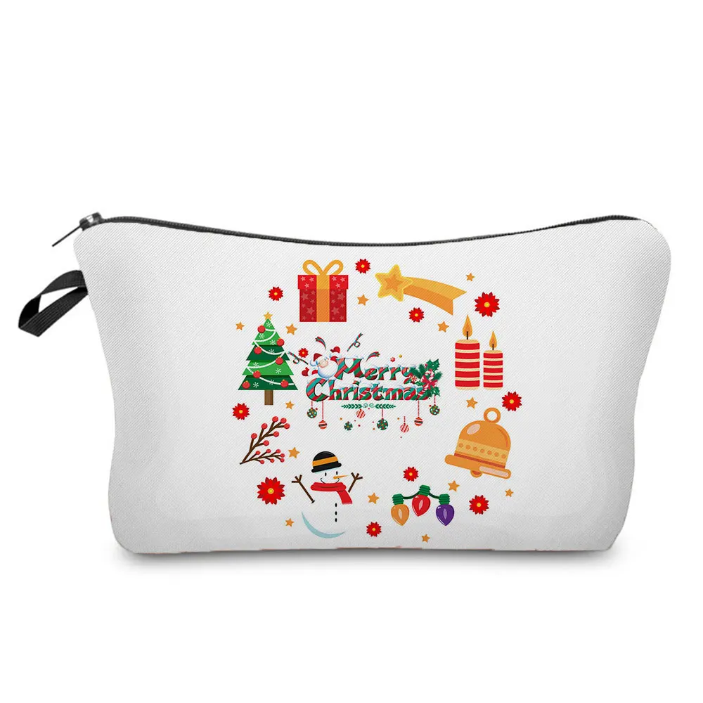 

Christmas Cosmetic Bags Fashion Makeup Bag Teenager Candy Printed Mini Cartoon Child Storage Bag Waterproof Travel Wash Bag Gift