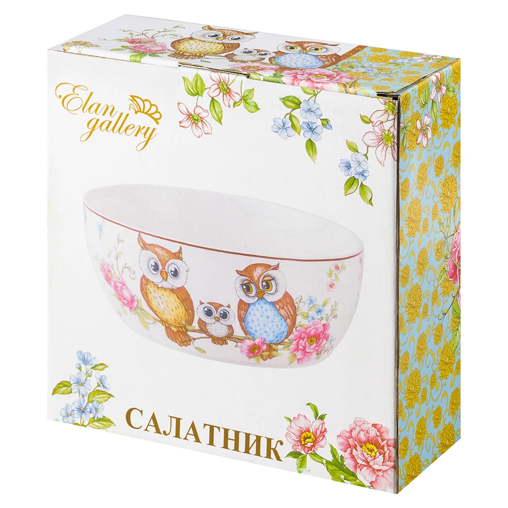 Салатник 1 7 л 20х20х7 5 см Elan Gallery Совушки|Блюдца и тарелки| |