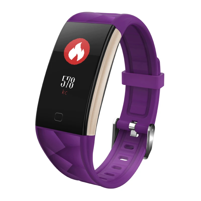 Purple T20 смарт-браслет, шагомер, браслет, российские смарт-браслеты, кровяное давление, часы, пульсометр, тонометр, водонепроницаемый браслет - Цвет: Purple