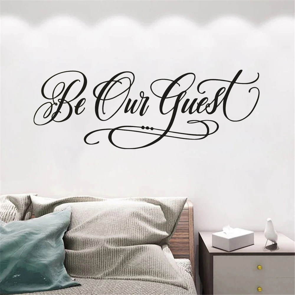 

Be Our Guest Quotes Wall Stickers Vinyl Murals For Kids Rooms Livingroom Decoration Decals Removable Poster HJ0833