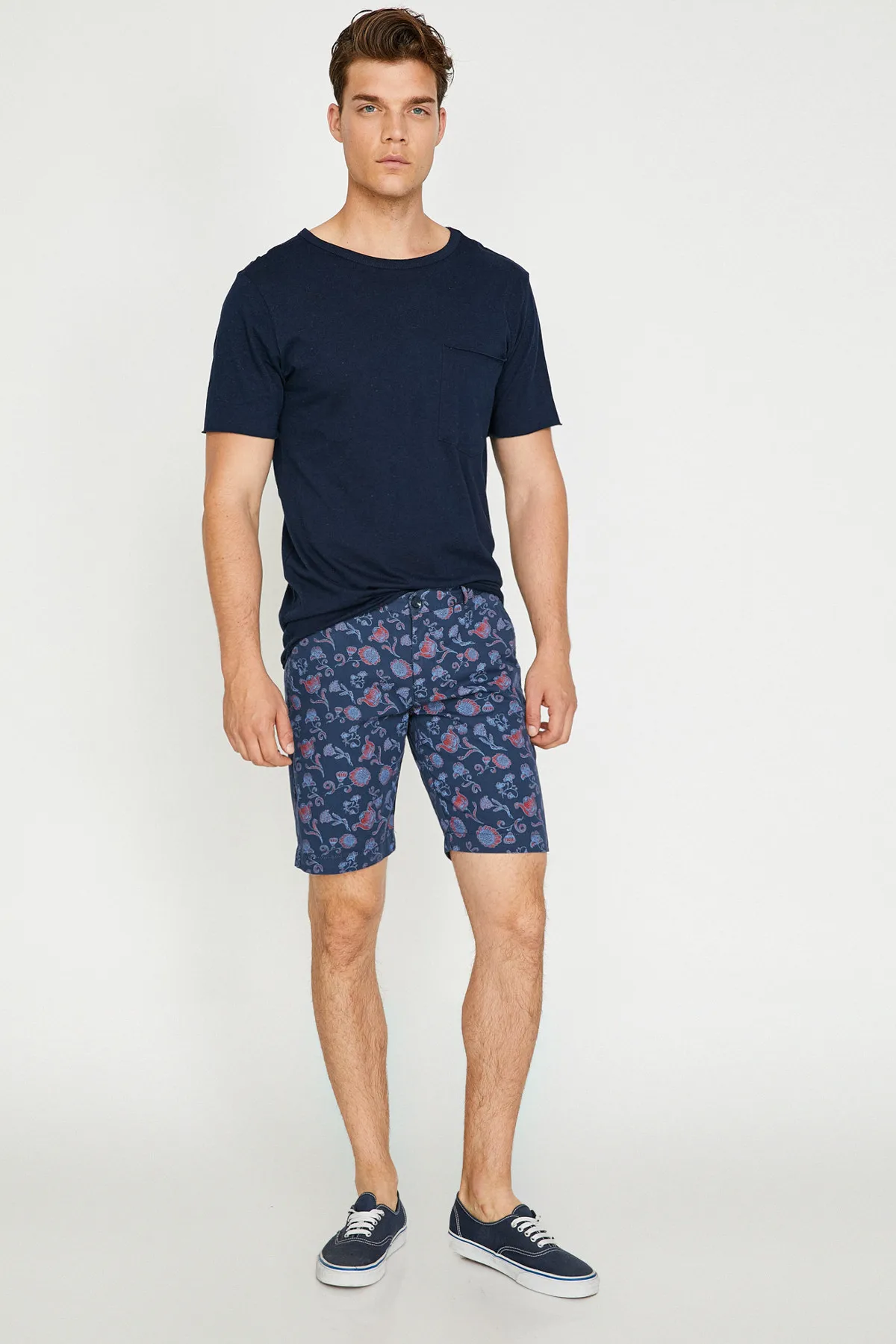 Мужские темно-синие шорты Koton 8 YAM45209OW | Женская одежда