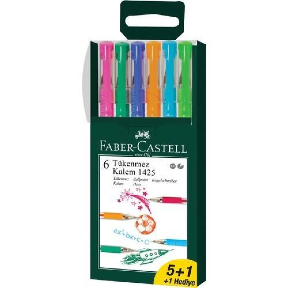 

Faber-Castell Tkenmez Kalem 1425 Needle Point- 6 Pcs - 6 Colour