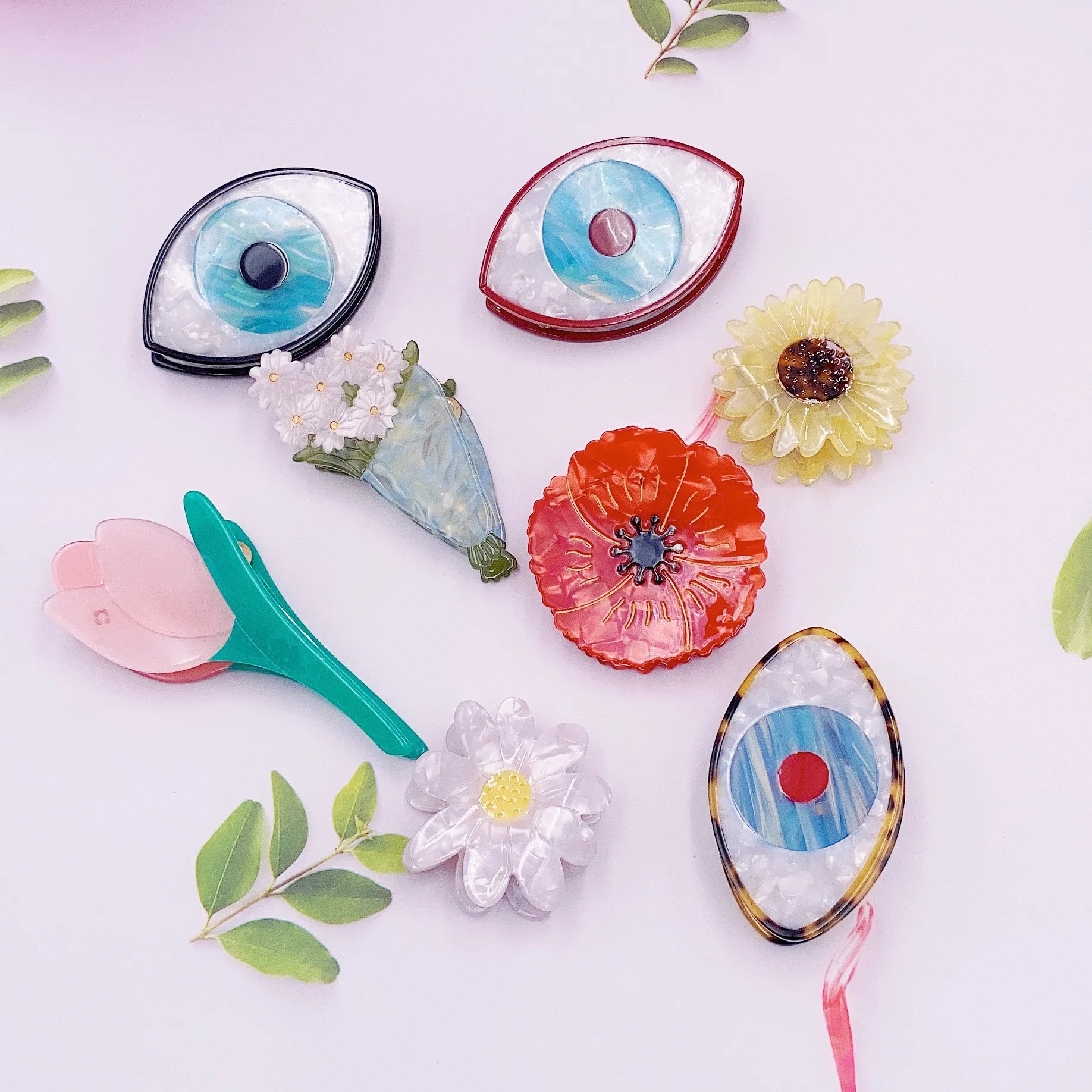 

Flowers Acetate Plate HairClip Ins Style Design Hair Claws Cartoon Hairgrip For Women Girls Headwear New Popular HairAccessories