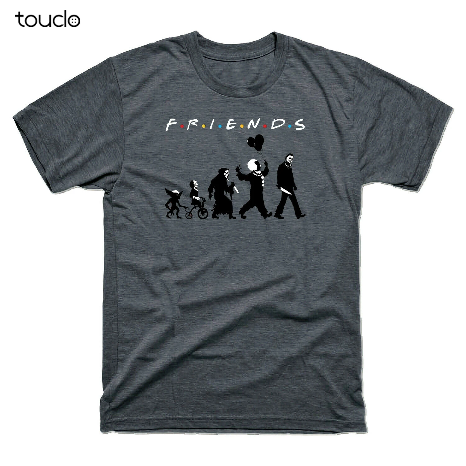 

Horror Characters Friends Halloween Gift Tee Theory of Evil Funny Men's T-Shirt
